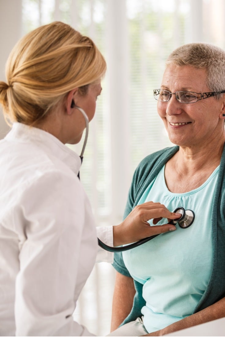 doctor checking a patient during an angina diagnosis